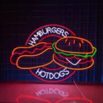 Food Coffee Neon Sign Hamburger Hotdog Led 1
