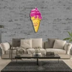 Food Coffee Neon Sign Happy Cream Cone 1