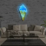 Food Coffee Neon Sign Happy Ice Cream Cone 1