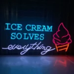 Food Coffee Neon Sign Ice Cream Solves Everything 1