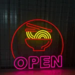 Food Coffee Neon Sign Japanese Noodles Open Ramen 1
