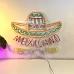 Food Coffee Neon Sign Mexicano Fresh Food 1