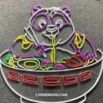 Food Coffee Neon Sign Panda Eating Ramen 1