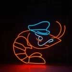 Food Coffee Neon Sign Sleek Shrimp Captain 1