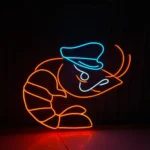 Food Coffee Neon Sign Sleek Shrimp Captain 1