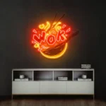 Food Coffee Neon Sign Wok 1