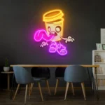 Food Coffee Neon Sign Zombie Cup 1