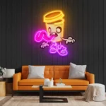Food Coffee Neon Sign Zombie Cup 1
