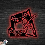 Gaming Pop Culture Metal Sign Custom Skeleton Gamer 1