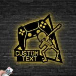 Gaming Pop Culture Metal Sign Custom Skeleton Gamer 1