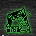 Gaming Pop Culture Metal Sign Custom Skeleton Gamer 1