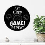 Gaming Pop Culture Metal Sign Eat Sleep Game Repeat 1