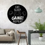 Gaming Pop Culture Metal Sign Eat Sleep Game Repeat 1