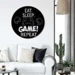 Gaming Pop Culture Metal Sign Eat Sleep Game Repeat 1