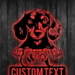 Gaming Pop Culture Metal Sign Personalized Dachshund Dog Gamer Name Sign Home Decor 1