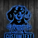 Gaming Pop Culture Metal Sign Personalized Dachshund Dog Gamer Name Sign Home Decor 1