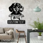 Gaming Pop Culture Metal Sign Personalized Dachshund Dog Gamer Name Sign Home Decor 1