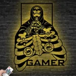 Gaming Pop Culture Metal Sign Skeleton Gamer 1