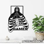 Gaming Pop Culture Metal Sign Skeleton Gamer 1