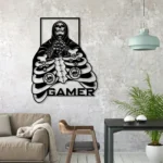 Gaming Pop Culture Metal Sign Skeleton Gamer 1