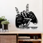 Gaming Pop Culture Metal Sign Stylish Skeleton Hand Holding Controller 1