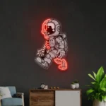 Gaming Pop Culture Neon Sign Astronaut Half Skull 1