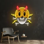 Gaming Pop Culture Neon Sign Emoji Hat Skull 1