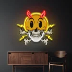 Gaming Pop Culture Neon Sign Emoji Hat Skull 1