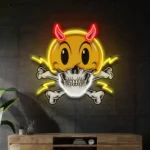Gaming Pop Culture Neon Sign Emoji Hat Skull 1