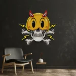 Gaming Pop Culture Neon Sign Emoji Hat Skull 1