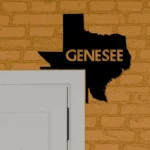 Genesee Metal Sign Texas State Map 1