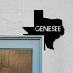 Genesee Metal Sign Texas State Map 1