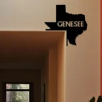 Genesee Metal Sign Texas State Map 1