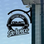 Gmc Metal Sign Bespoke Logo Metal Hanging Sign Car Garage Decor 1
