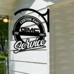 Gmc Metal Sign Bespoke Logo Metal Hanging Sign Car Garage Decor 1