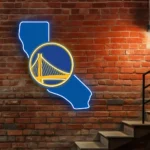 Golden State Warriors Neon Sign California State Map 1