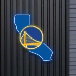 Golden State Warriors Neon Sign California State Map 1