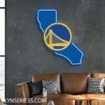 Golden State Warriors Neon Sign California State Map 1