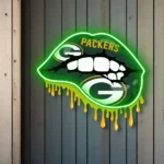 Green Bay Packers Neon Sign Dripping Lips 1