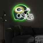 Green Bay Packers Neon Sign Nfl Football Helmet Acrylic Led 1