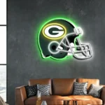 Green Bay Packers Neon Sign Nfl Football Helmet Acrylic Led 1