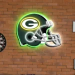 Green Bay Packers Neon Sign Nfl Football Helmet Acrylic Led 1