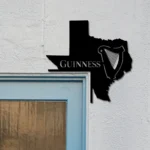 Guinness Metal Sign Texas State Map 1