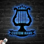 Harp Metal Sign Custom Musical Instrument 1