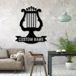 Harp Metal Sign Custom Musical Instrument 1