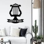 Harp Metal Sign Custom Musical Instrument 1