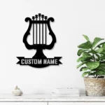 Harp Metal Sign Custom Musical Instrument 1