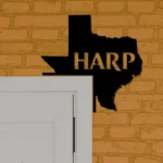 Harp Metal Sign Texas State Map 1