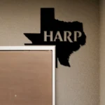 Harp Metal Sign Texas State Map 1
