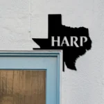 Harp Metal Sign Texas State Map 1